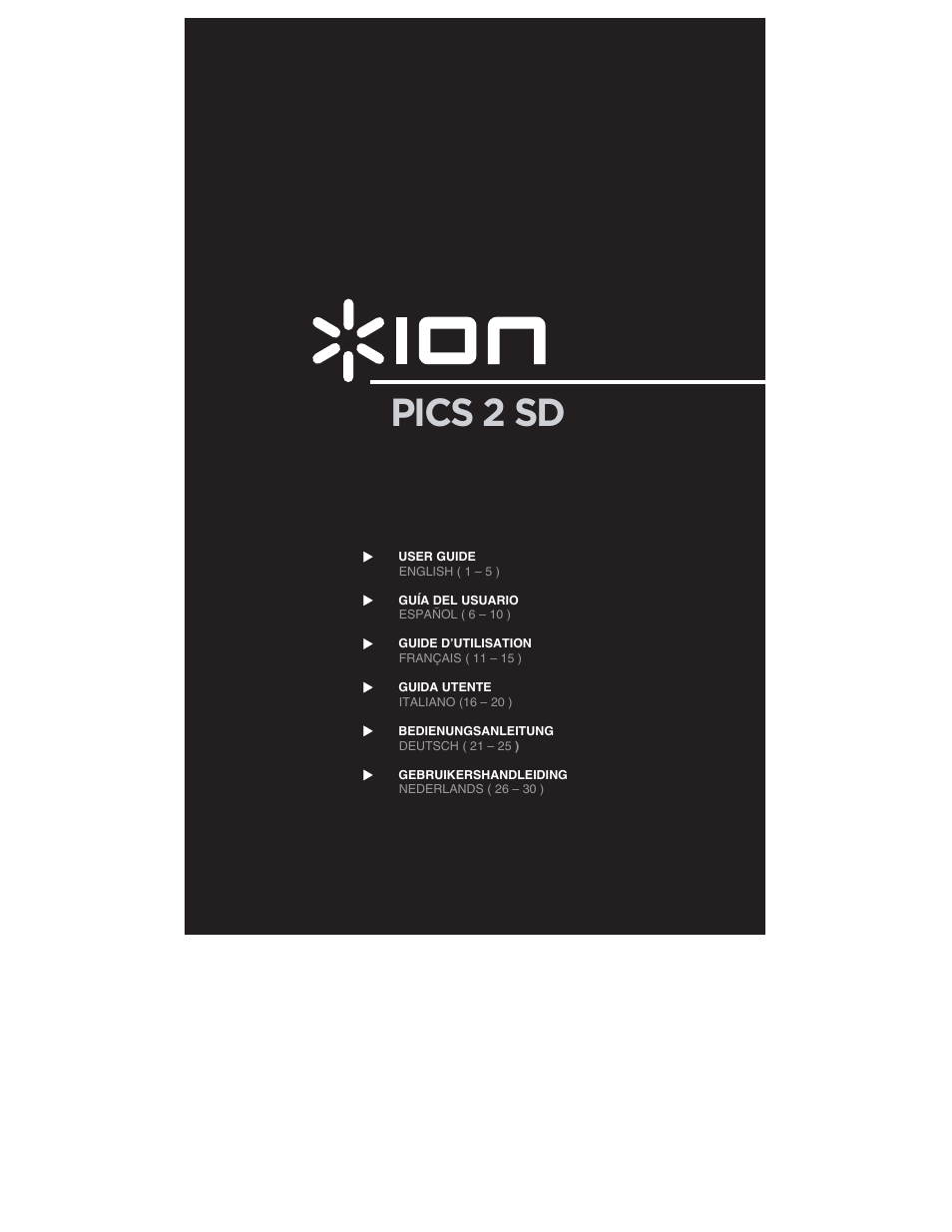 ION PICS 2 SD User Manual | 32 pages