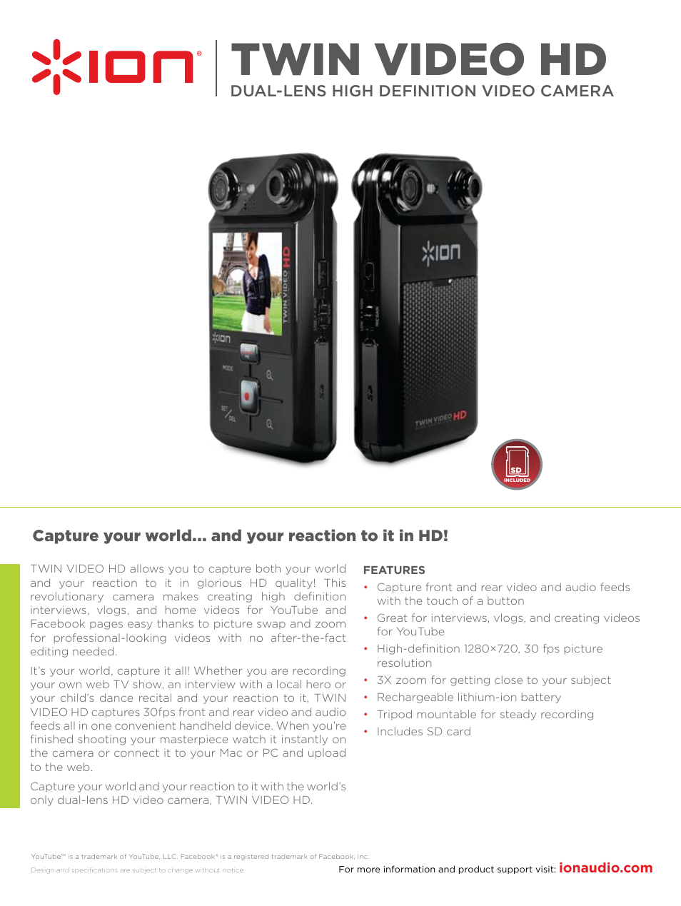 ION TWIN VIDEO HD User Manual | 1 page