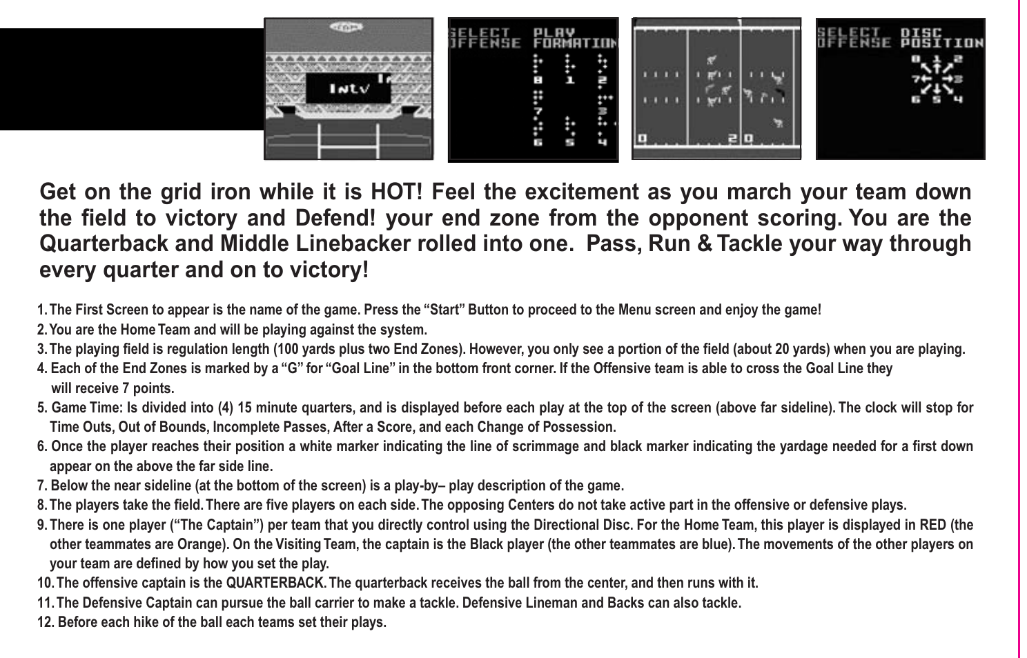 Super pro football | Intellivision Productions 10Video User Manual | Page 15 / 20