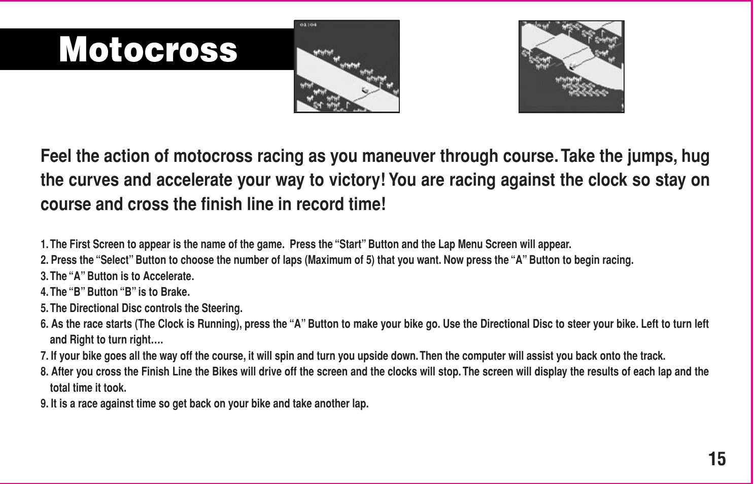 Motocross | Intellivision Productions 10Video User Manual | Page 17 / 20