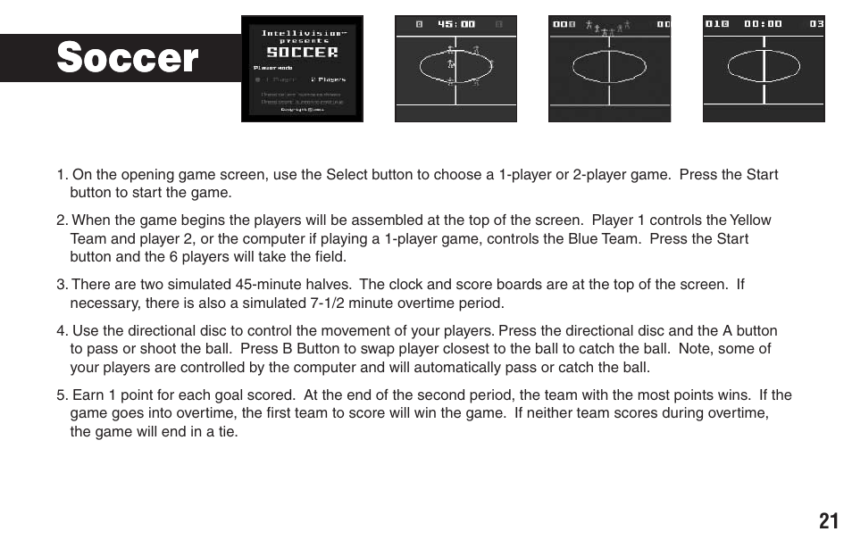 Soccer | Intellivision Productions X2 User Manual | Page 23 / 28