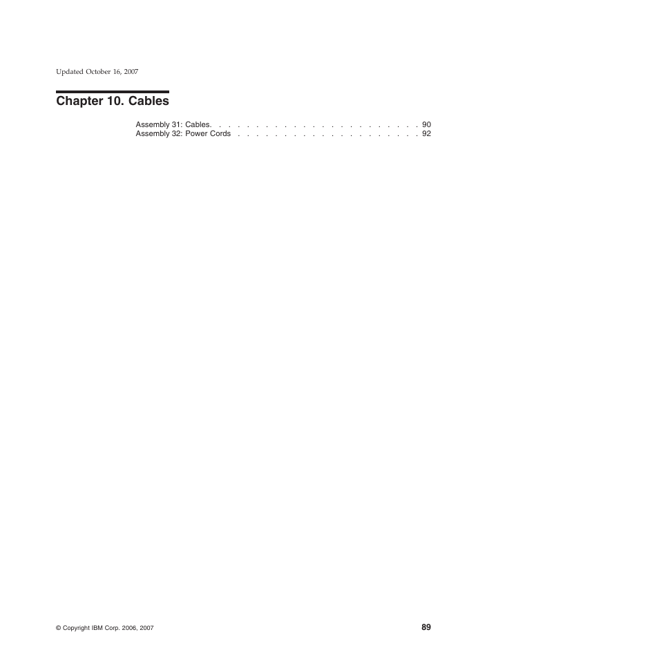 Chapter 10. cables, Chapter, Cables | IBM 8xx User Manual | Page 101 / 156