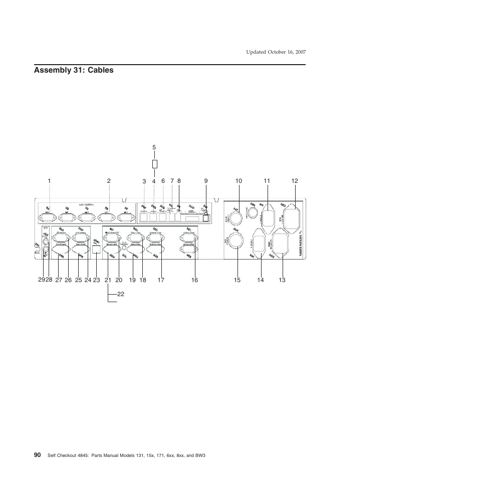 Assembly 31: cables, Assembly, Cables | IBM 8xx User Manual | Page 102 / 156