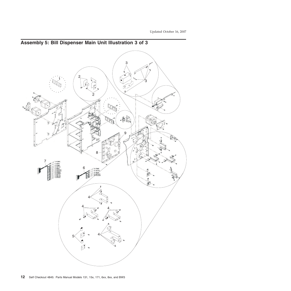 Assembly, Bill, Dispenser | Main, Unit, Illustration | IBM 8xx User Manual | Page 24 / 156