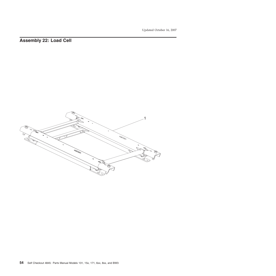 Assembly 22: load cell, Assembly, Load | Cell | IBM 8xx User Manual | Page 66 / 156