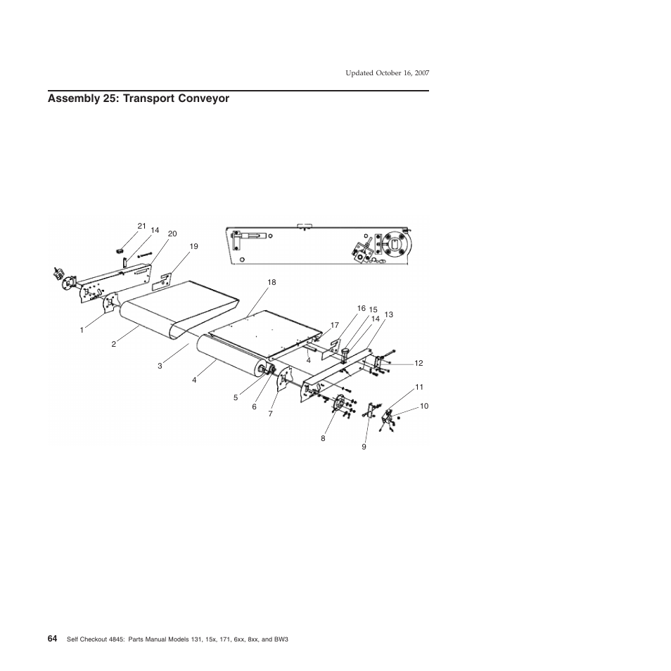 Assembly 25: transport conveyor, Assembly, Transport | Conveyor | IBM 8xx User Manual | Page 76 / 156