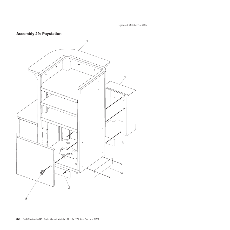 Assembly 29: paystation, Assembly, Paystation | IBM 8xx User Manual | Page 94 / 156