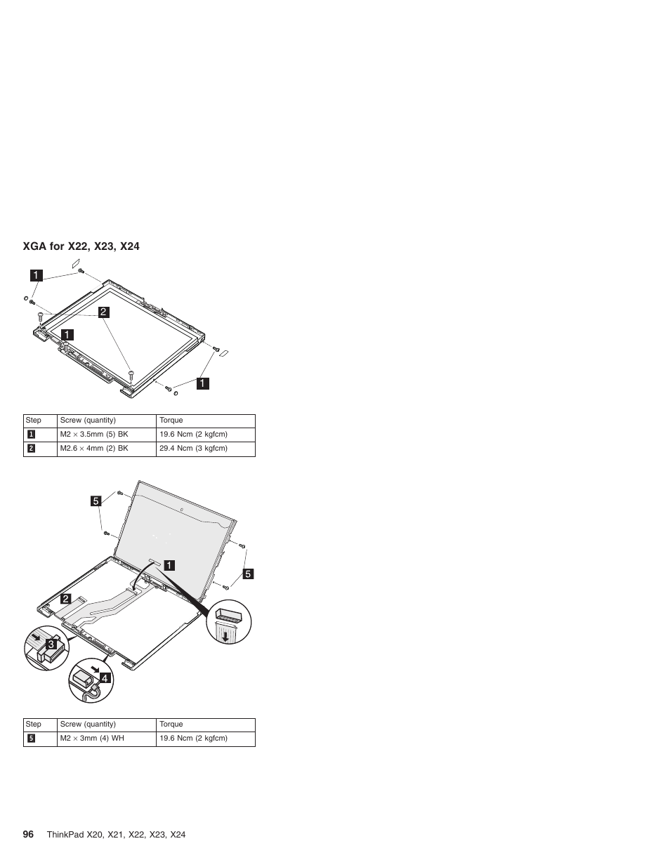 Xga for x22, x23, x24 | IBM X23 User Manual | Page 100 / 141