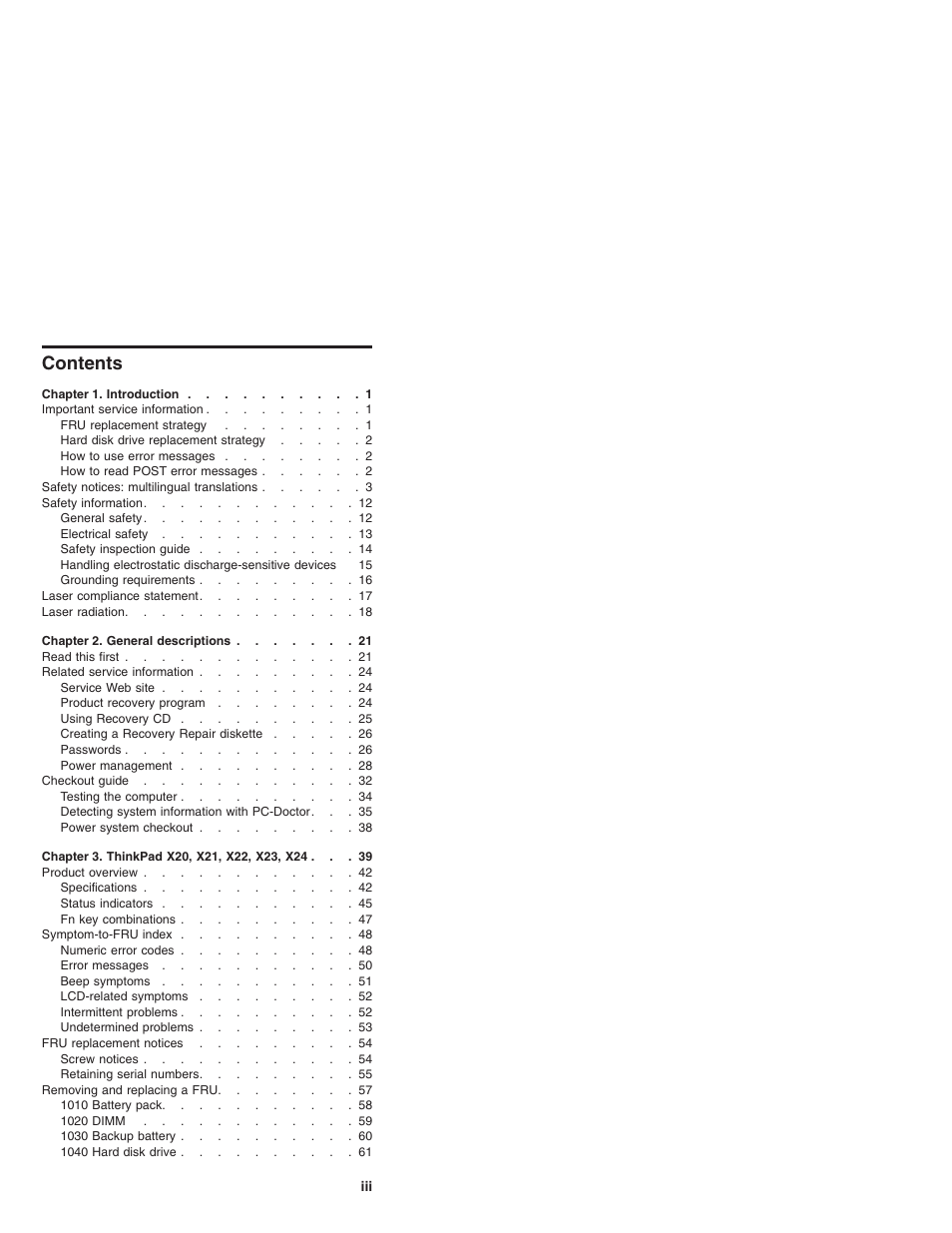 IBM X23 User Manual | Page 3 / 141