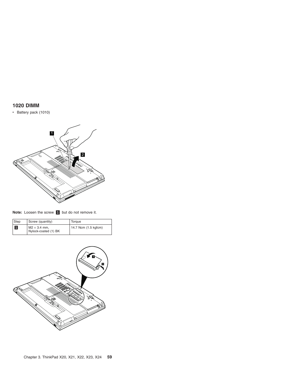 1020 dimm | IBM X23 User Manual | Page 63 / 141