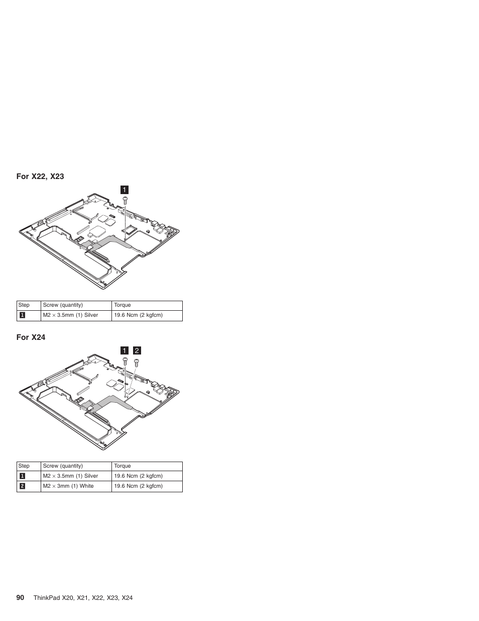 For x22, x23, For x24 | IBM X23 User Manual | Page 94 / 141