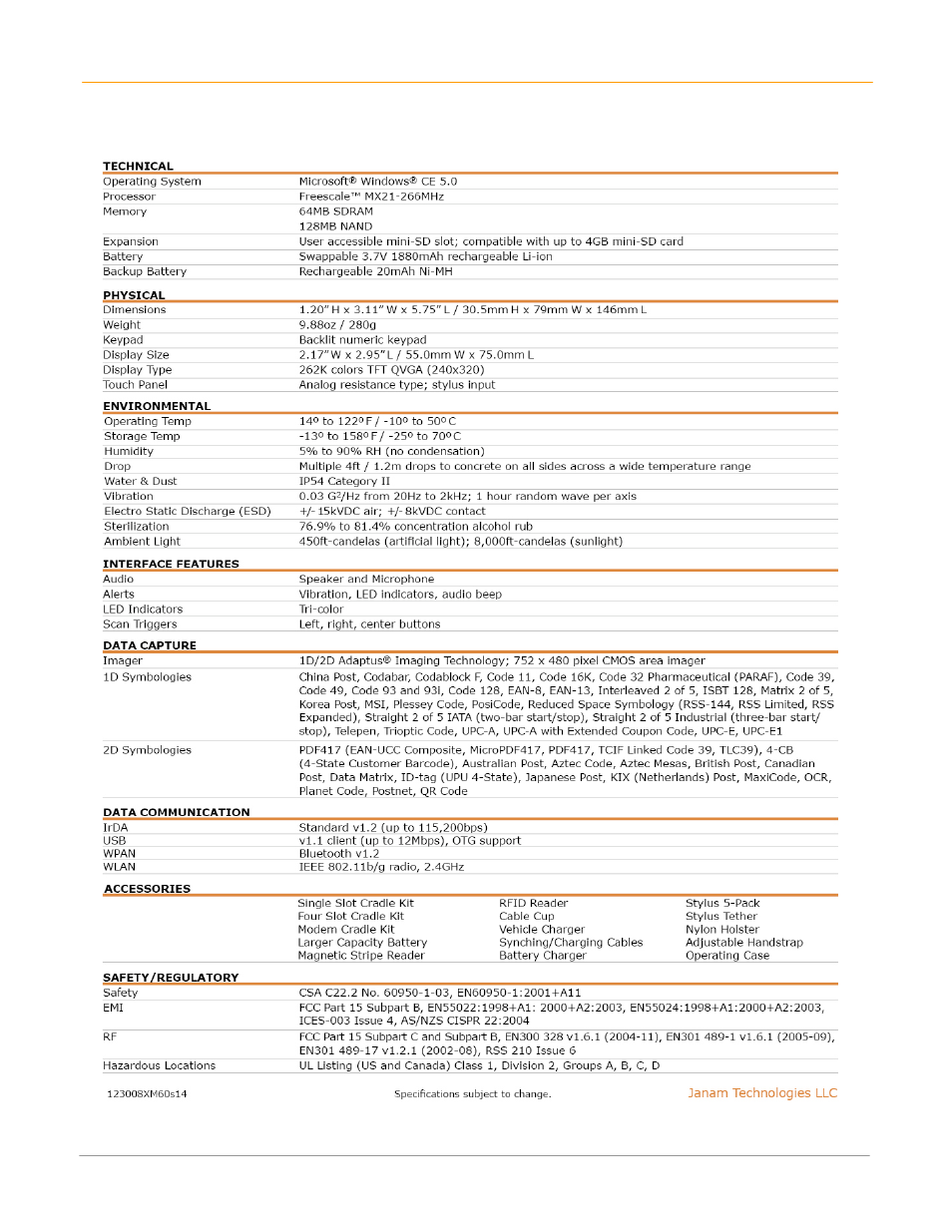 IBM Janam XM60 User Manual | Page 5 / 49
