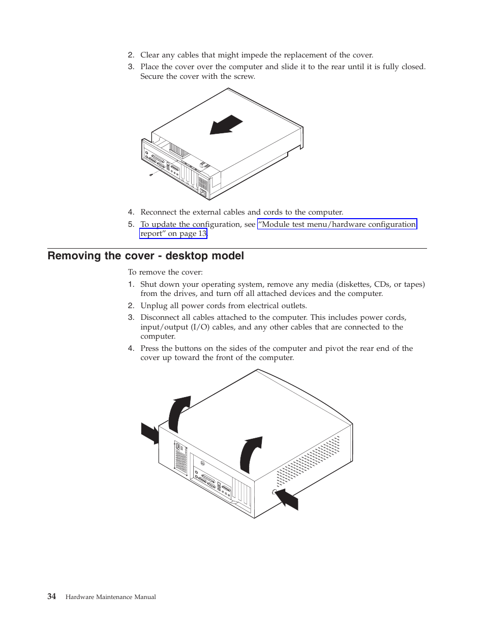 Removing the cover - desktop model | IBM 6341 User Manual | Page 42 / 252