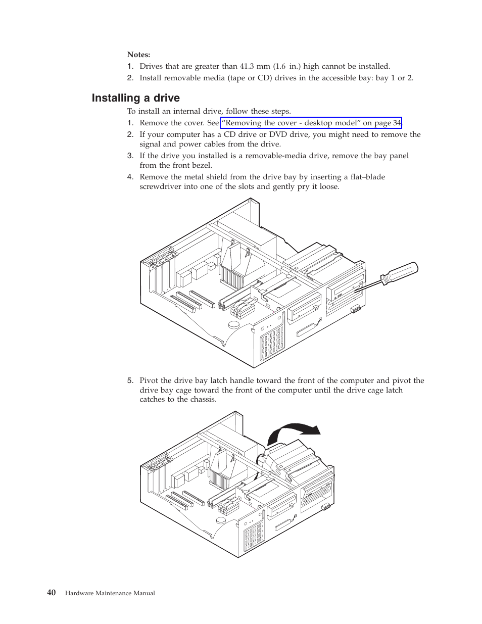 Installing a drive | IBM 6341 User Manual | Page 48 / 252