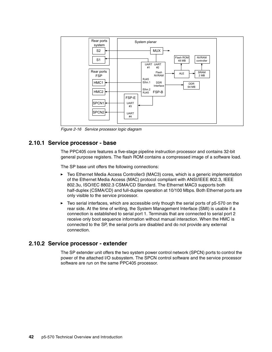 1 service processor - base, 2 service processor - extender | IBM P5 570 User Manual | Page 54 / 82