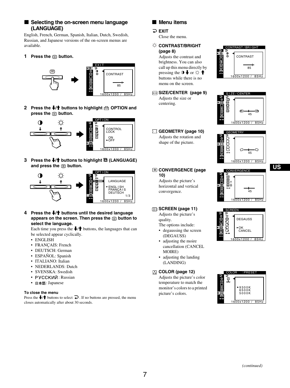 Xx menu items | IBM P275 User Manual | Page 9 / 23