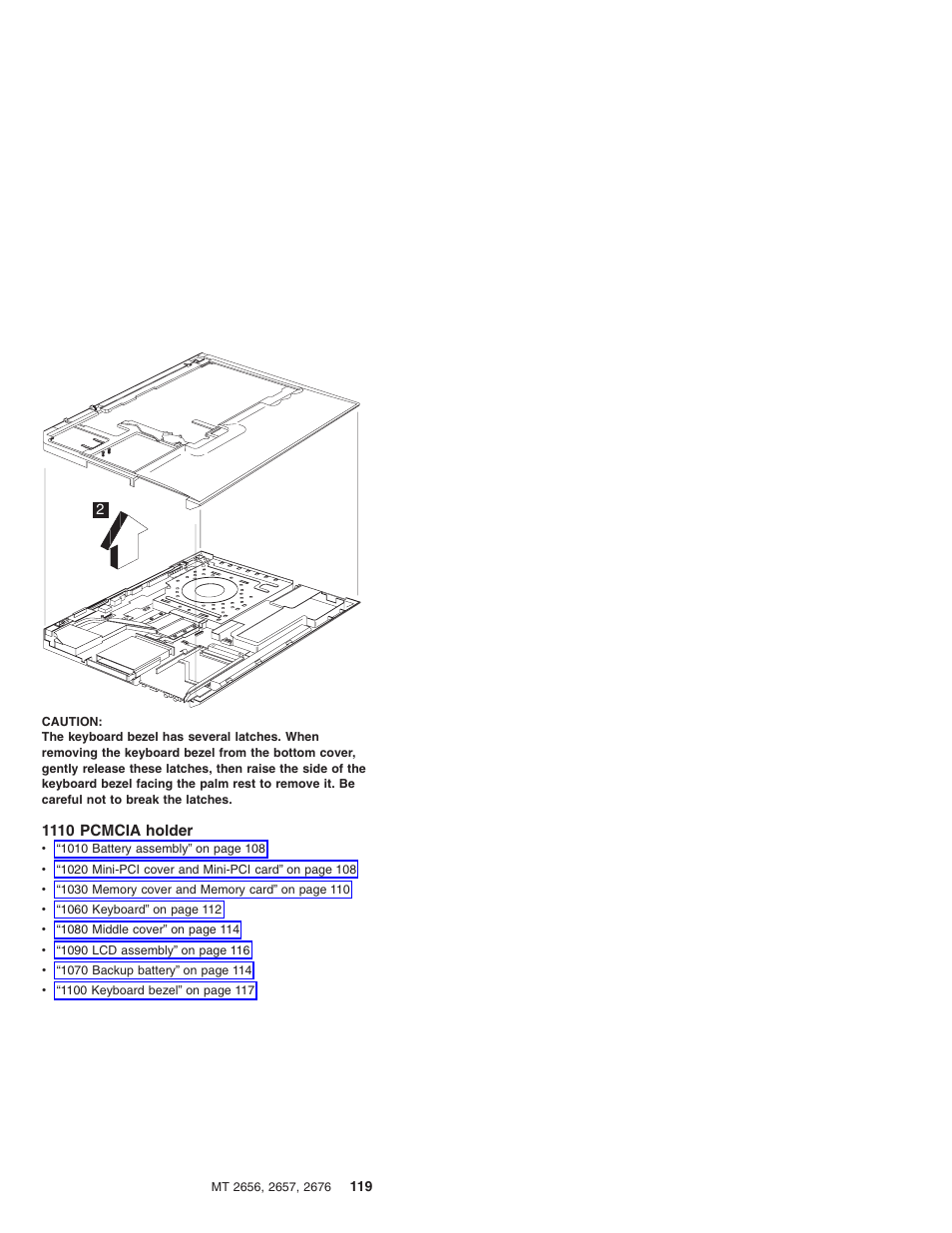 1110 pcmcia holder | IBM R31 User Manual | Page 125 / 235