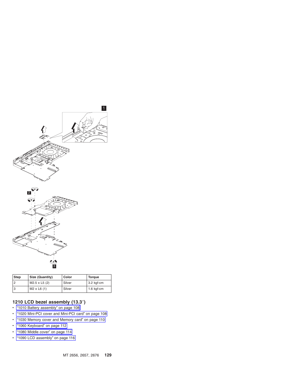 1210 lcd bezel assembly (13.3") | IBM R31 User Manual | Page 135 / 235