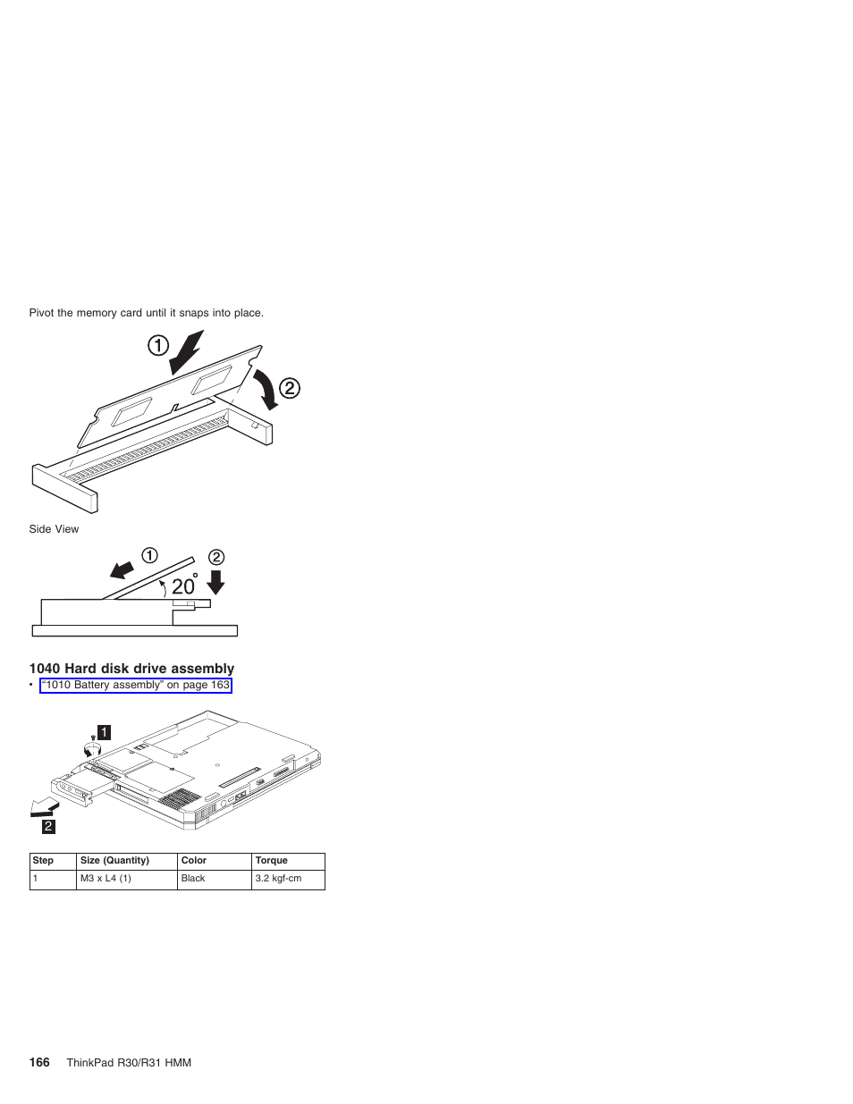 1040 hard disk drive assembly | IBM R31 User Manual | Page 172 / 235