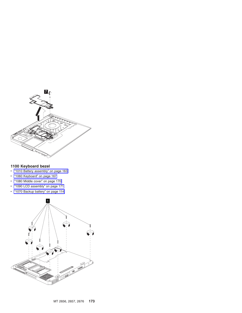 1100 keyboard bezel | IBM R31 User Manual | Page 179 / 235