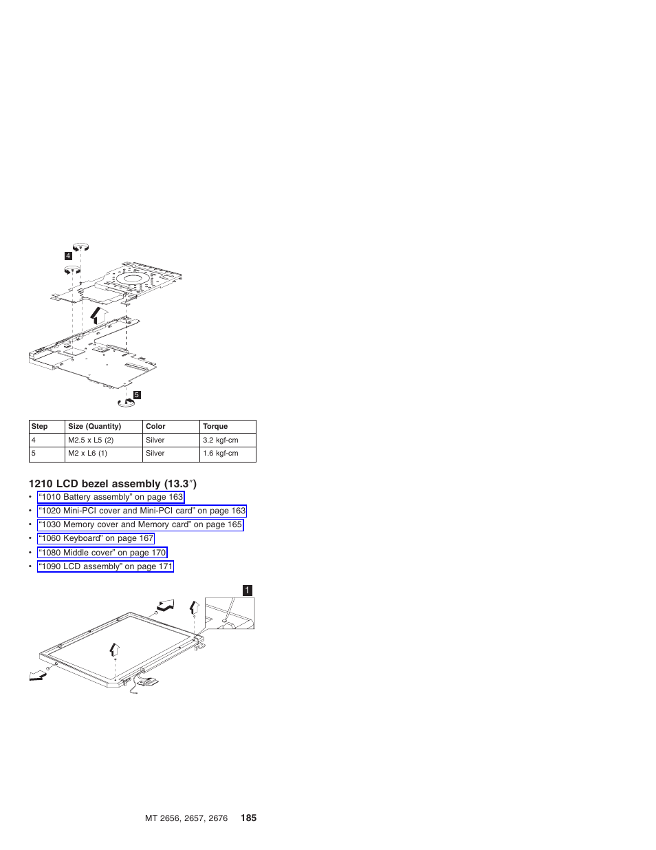 1210 lcd bezel assembly (13.3") | IBM R31 User Manual | Page 191 / 235