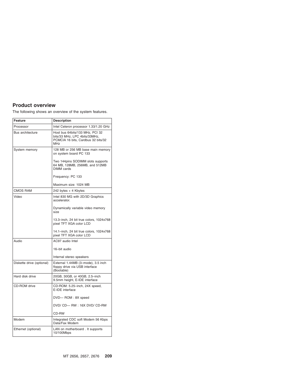 Product overview | IBM R31 User Manual | Page 215 / 235