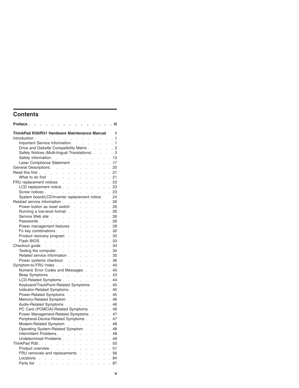 IBM R31 User Manual | Page 5 / 235