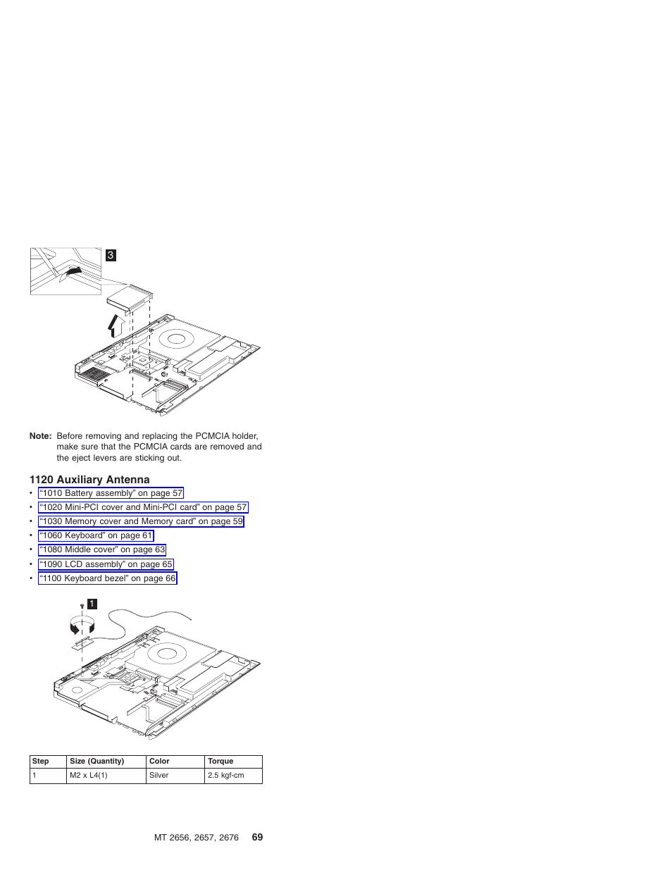 1120 auxiliary antenna | IBM R31 User Manual | Page 75 / 235