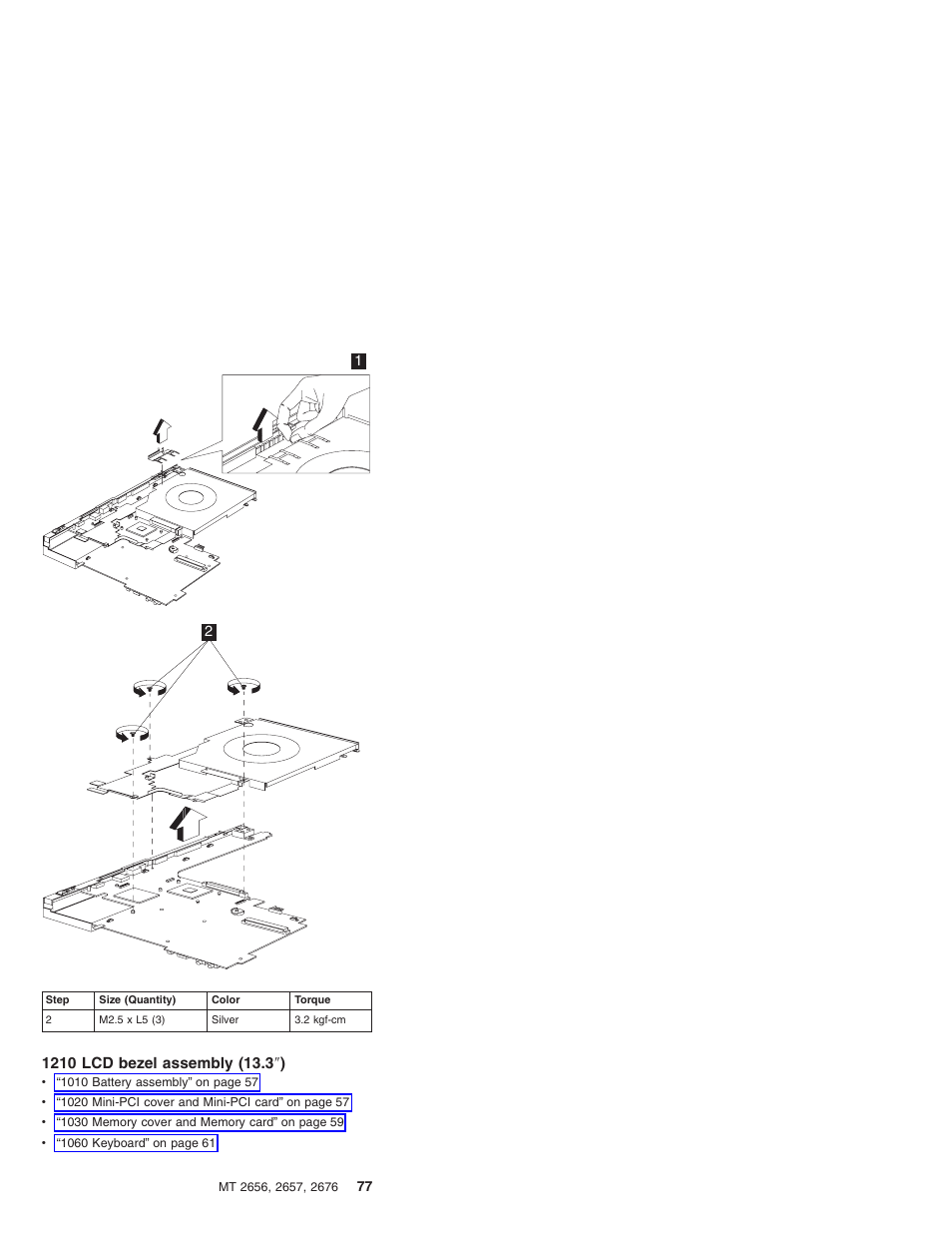 1210 lcd bezel assembly (13.3") | IBM R31 User Manual | Page 83 / 235