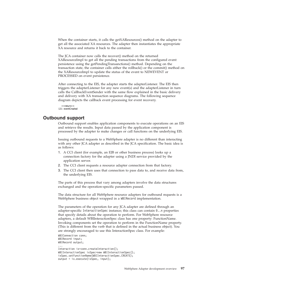 Outbound support | IBM WebSphere Adapters User Manual | Page 103 / 226