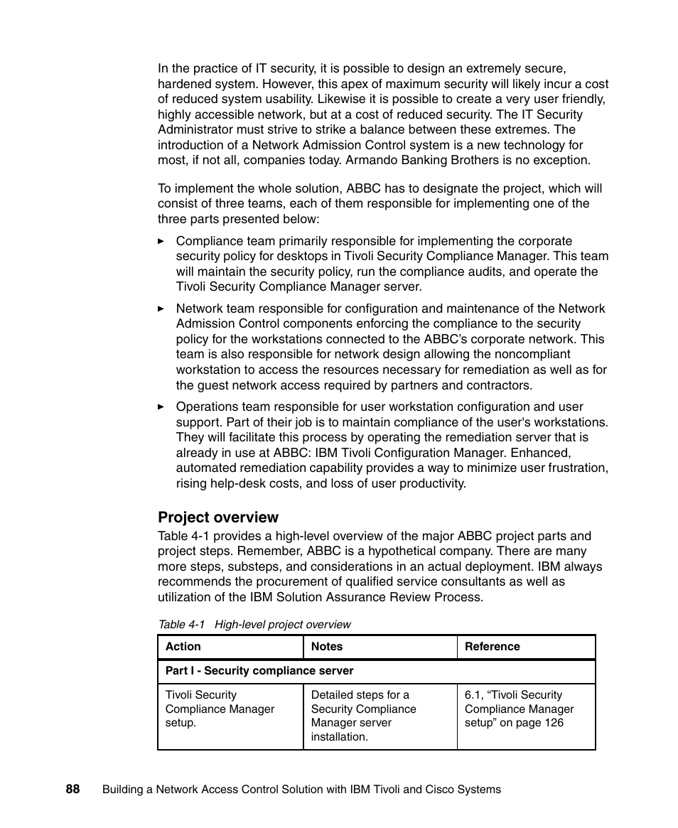 Project overview | IBM Tivoli and Cisco User Manual | Page 106 / 516