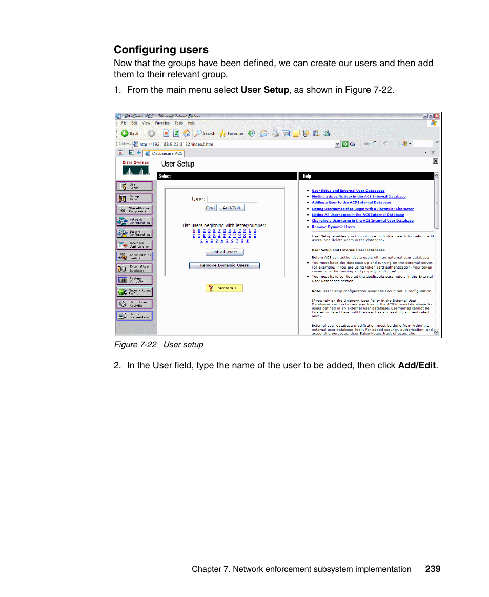 Configuring users | IBM Tivoli and Cisco User Manual | Page 257 / 516