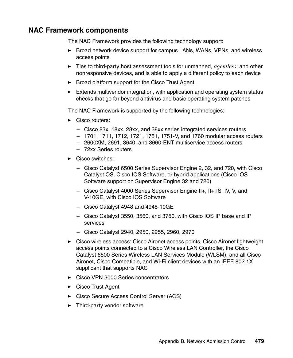 Nac framework components | IBM Tivoli and Cisco User Manual | Page 497 / 516