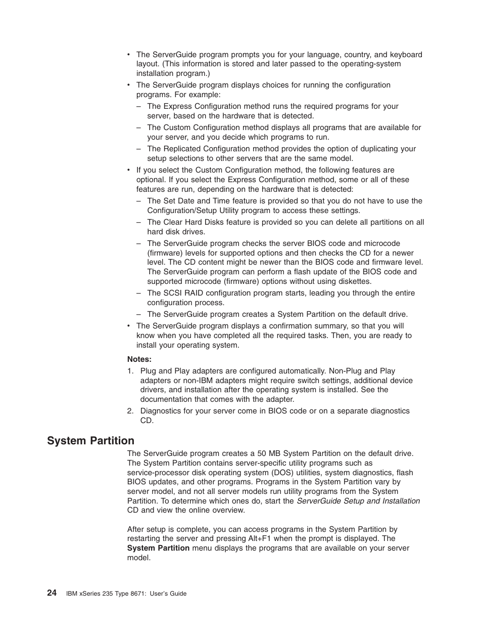 System partition, System, Partition | IBM xSeries 235 User Manual | Page 36 / 66