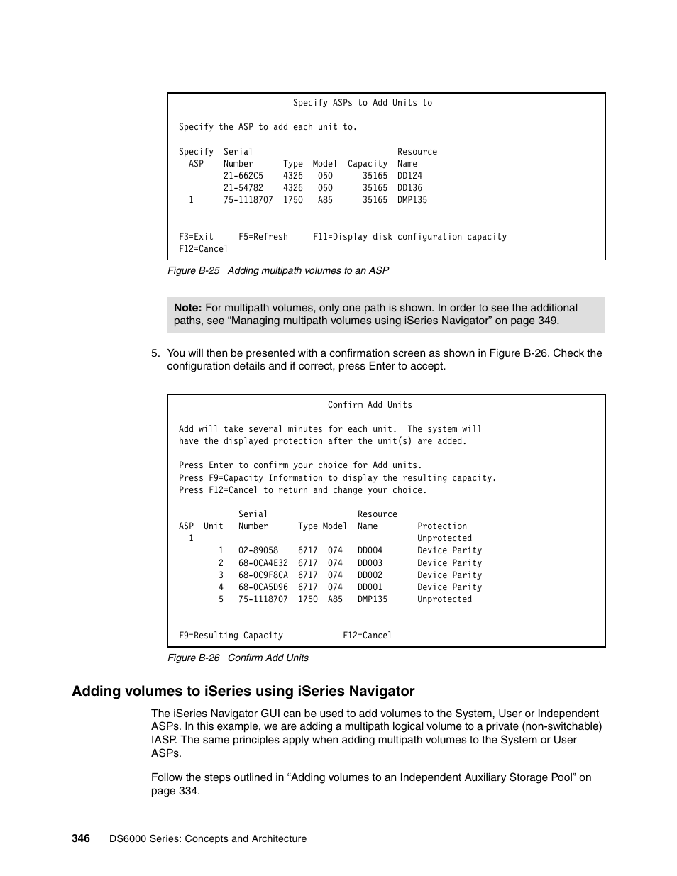 Adding volumes to iseries using iseries navigator | IBM TotalStorage DS6000 Series User Manual | Page 370 / 406