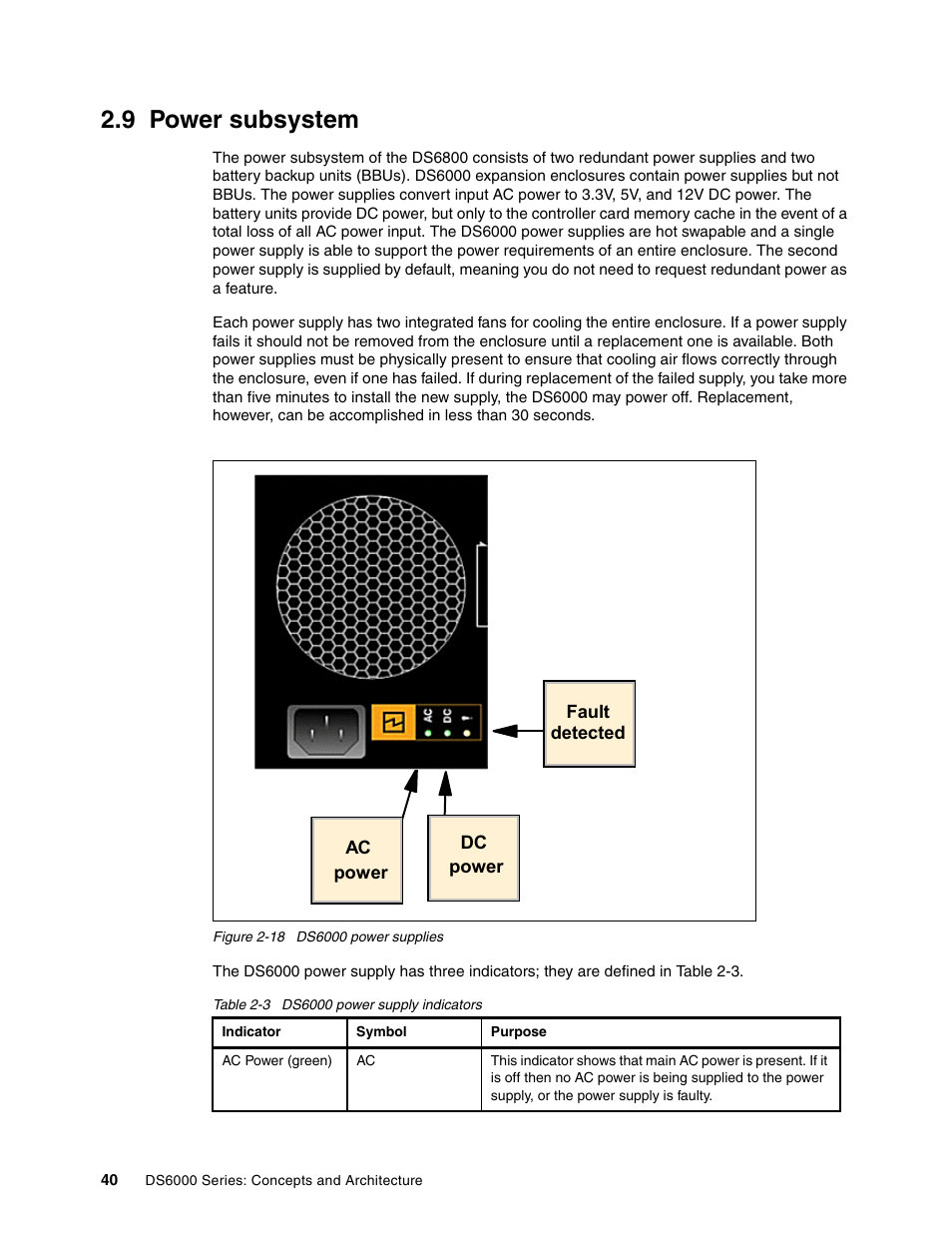 9 power subsystem, Power subsystem | IBM TotalStorage DS6000 Series User Manual | Page 64 / 406
