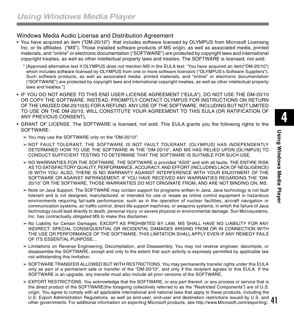 Using windows media player | IBM DM-10 User Manual | Page 41 / 62