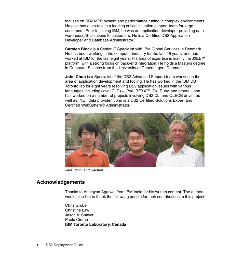 Acknowledgements | IBM Data Server DB2 User Manual | Page 12 / 298