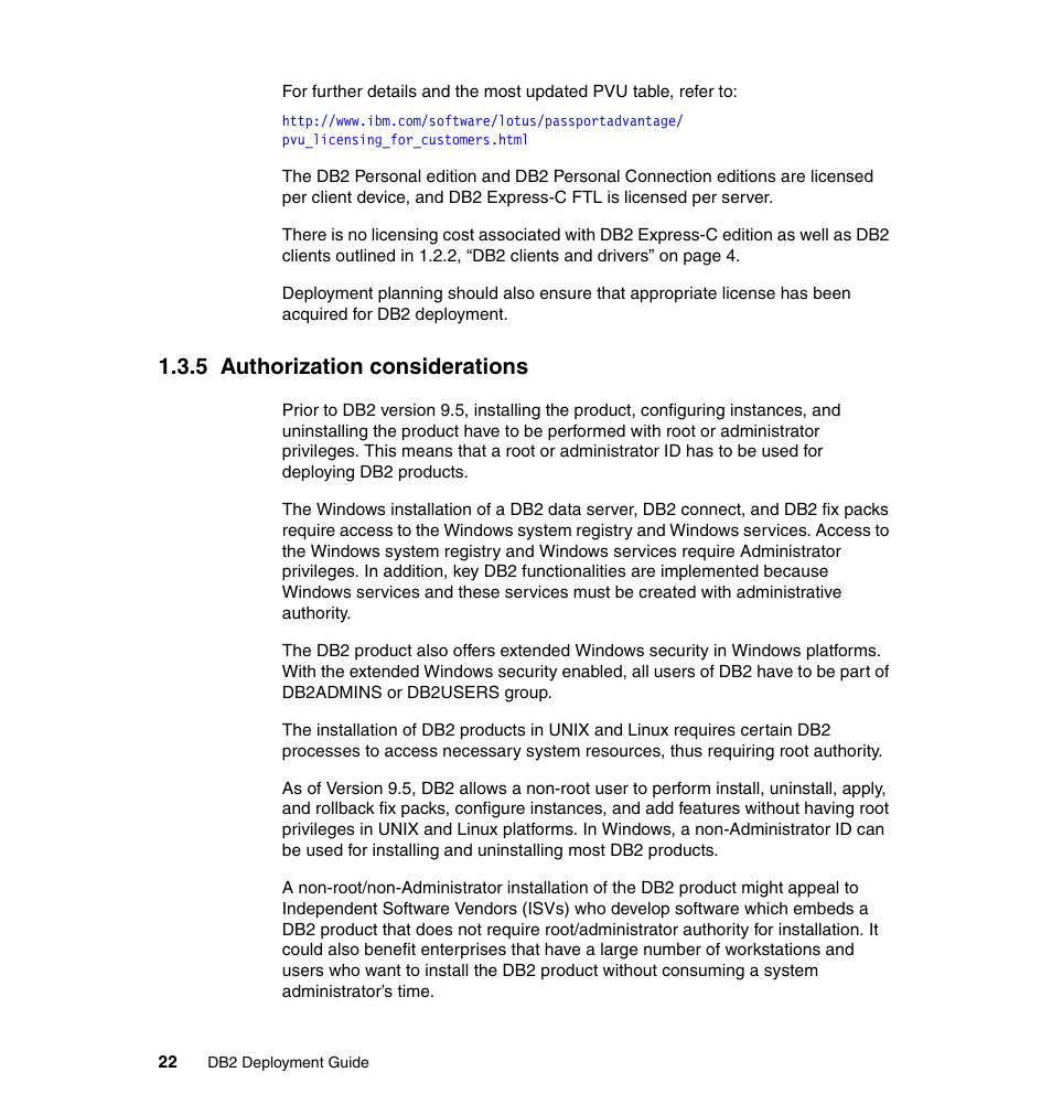 5 authorization considerations | IBM Data Server DB2 User Manual | Page 36 / 298