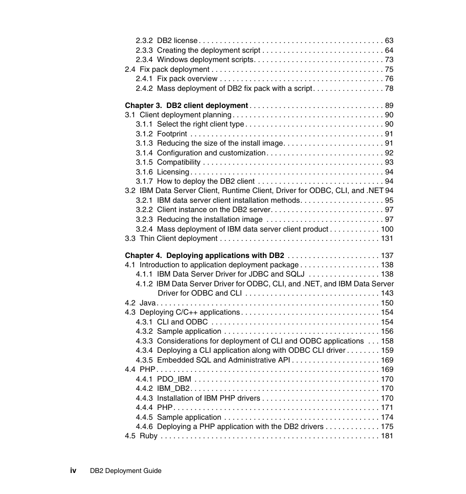 IBM Data Server DB2 User Manual | Page 6 / 298