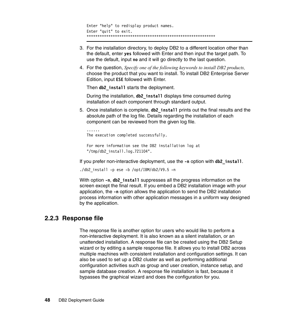 3 response file | IBM Data Server DB2 User Manual | Page 62 / 298