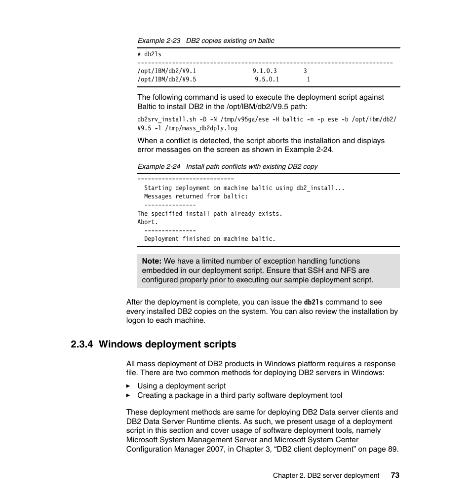 4 windows deployment scripts | IBM Data Server DB2 User Manual | Page 87 / 298