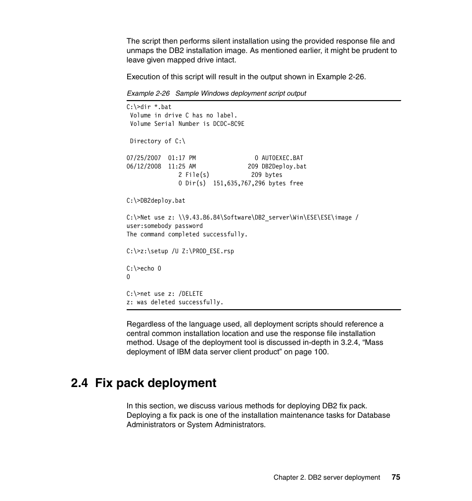 4 fix pack deployment | IBM Data Server DB2 User Manual | Page 89 / 298