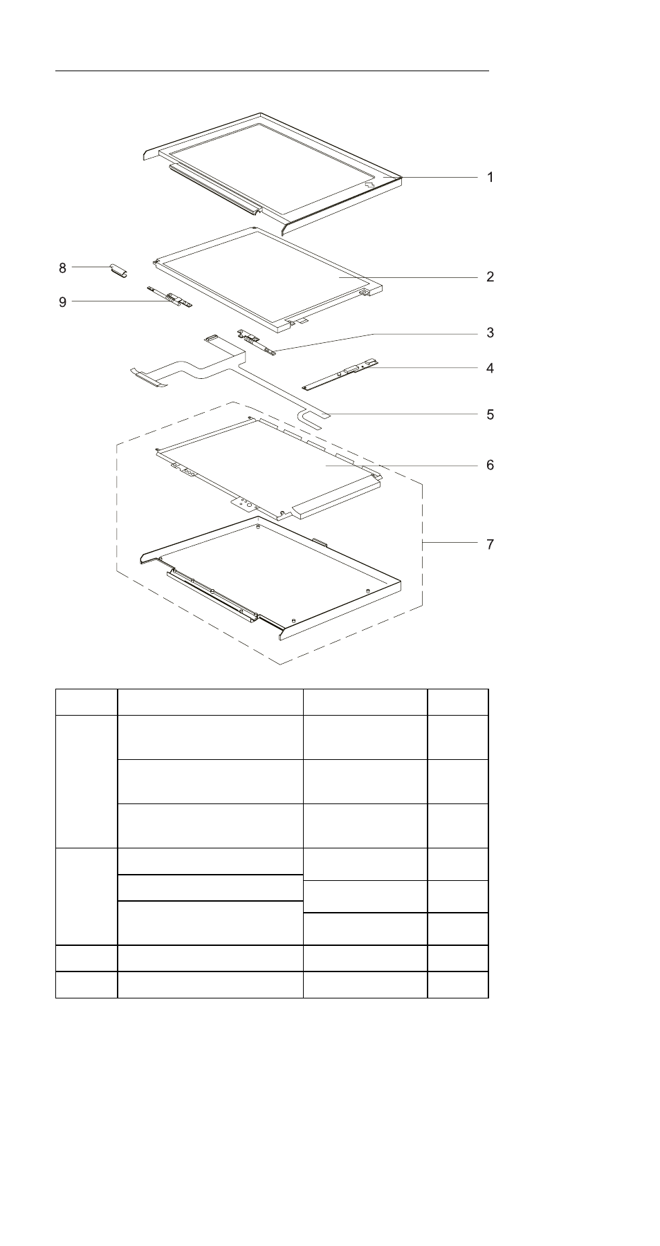 310e/310ed lcd unit parts listing | IBM 310ED User Manual | Page 113 / 120