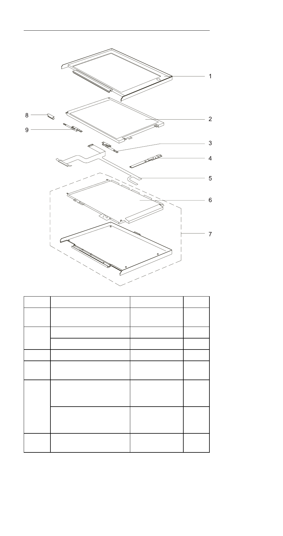 310/310d lcd unit parts listing | IBM 310ED User Manual | Page 99 / 120
