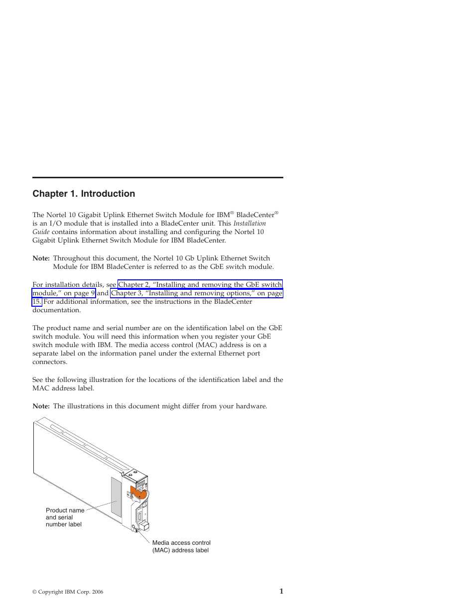 Chapter 1. introduction, Chapter, Introduction | IBM Nortel 10 User Manual | Page 11 / 90
