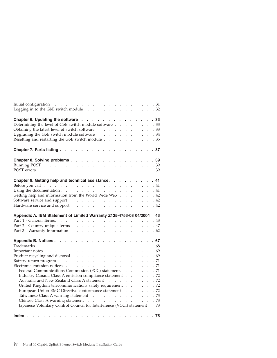 IBM Nortel 10 User Manual | Page 6 / 90