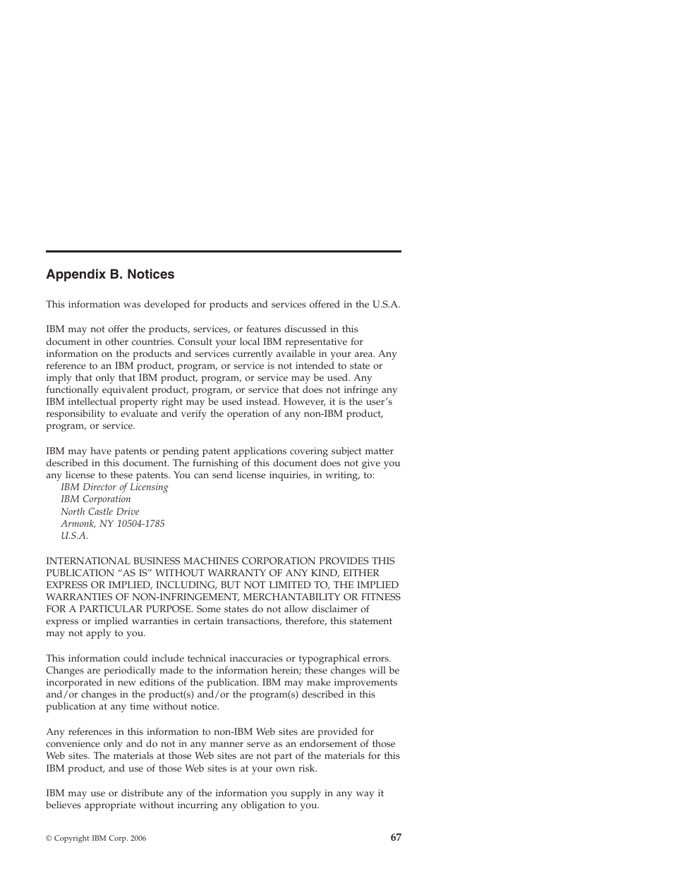 Appendix b. notices, Appendix, Notices | IBM Nortel 10 User Manual | Page 77 / 90