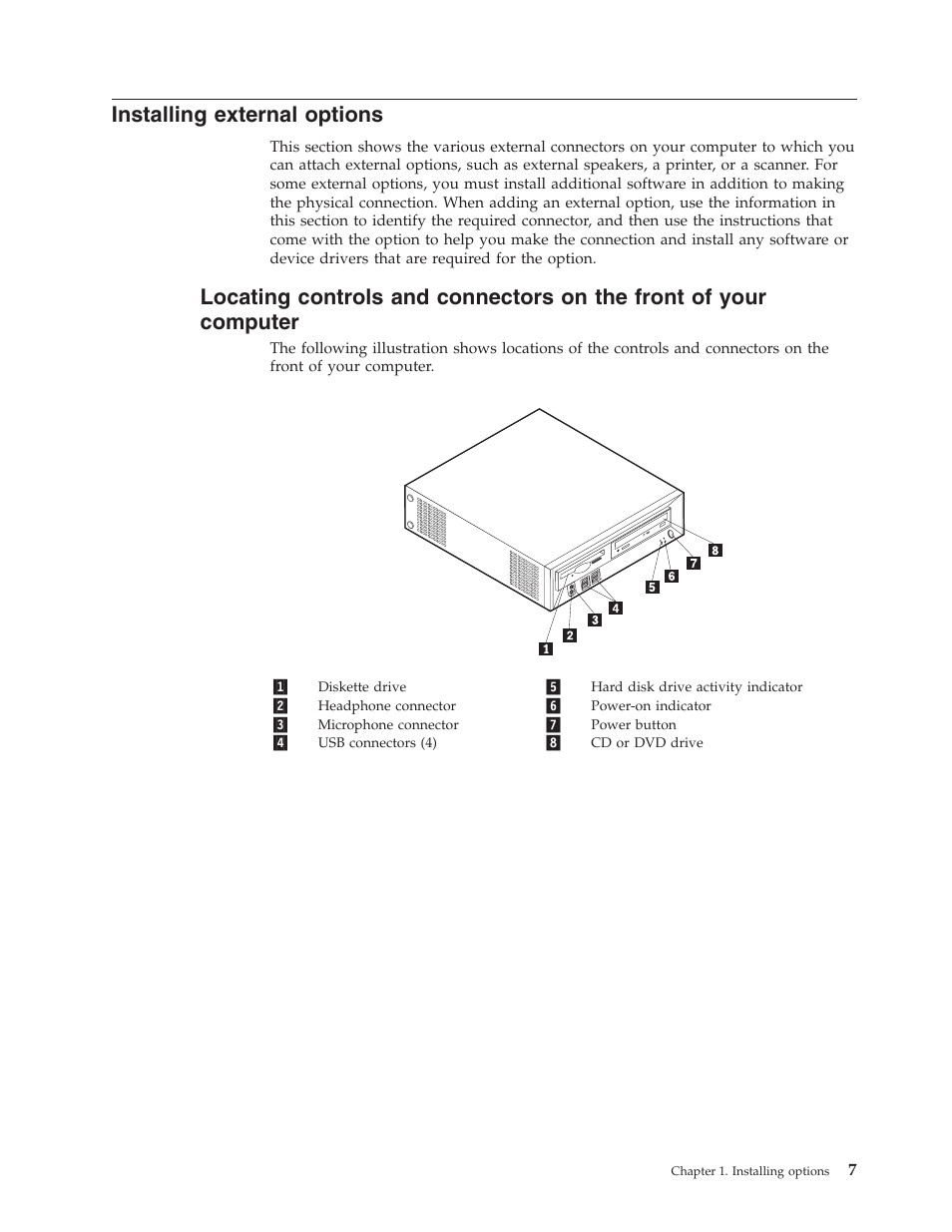 Installing external options | IBM NETVISTA 8318 User Manual | Page 19 / 52