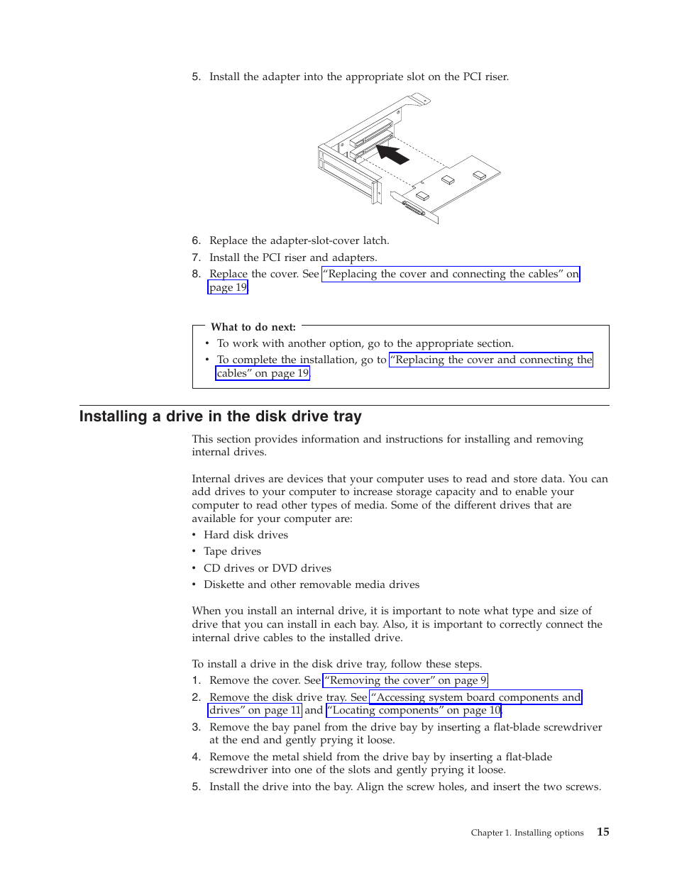 Installing a drive in the disk drive tray | IBM NETVISTA 8318 User Manual | Page 27 / 52